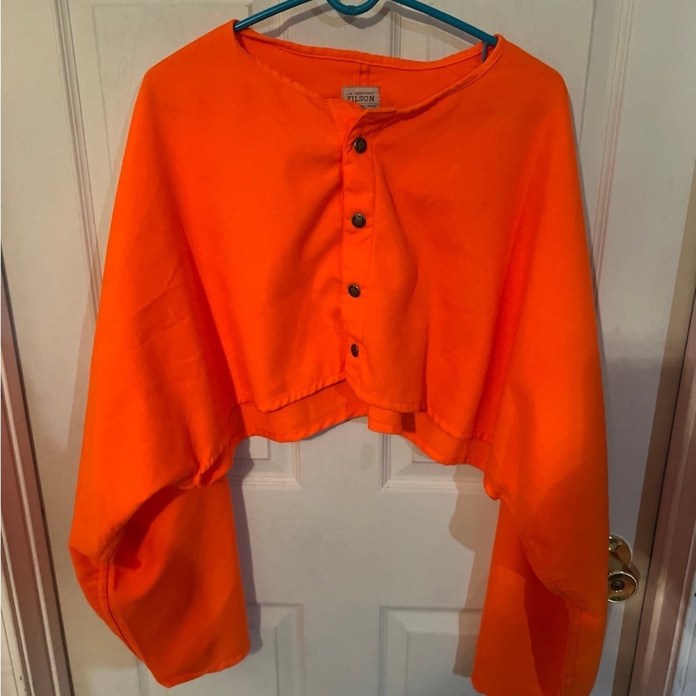Filson women’s crop top jacket. Blaze orange